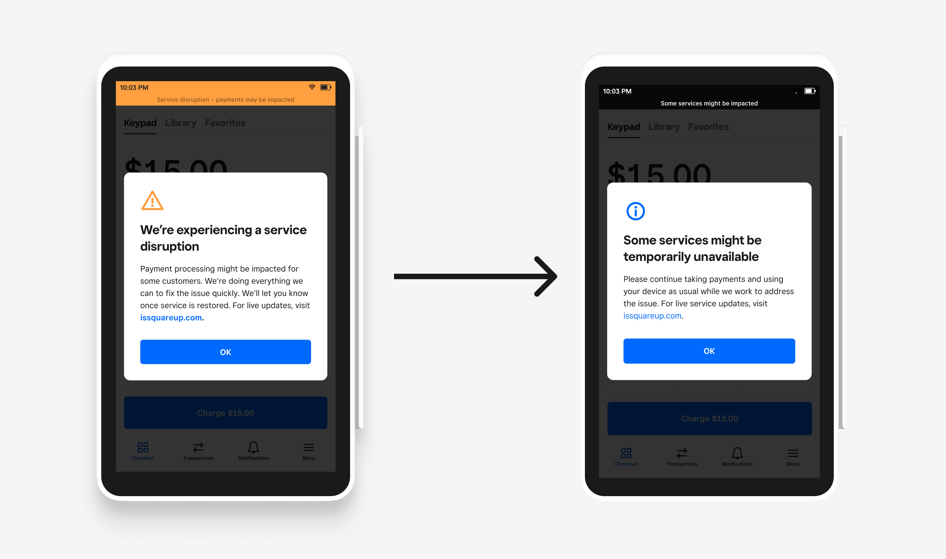 Post-launch iterations - before and after